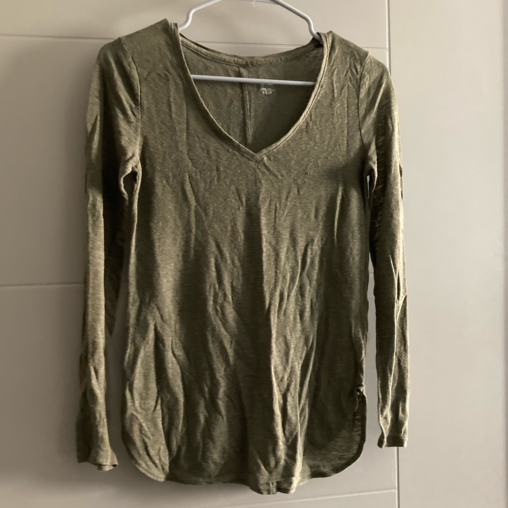 XS Olive Green Long Sleeve Light Sweater